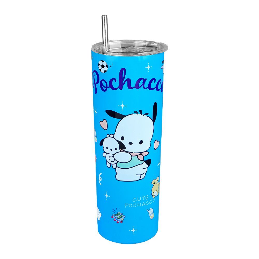 AJF Hello Kitty Anime Stainless Steel Tumbler With Straw, 700ml, Blue - Main Image
