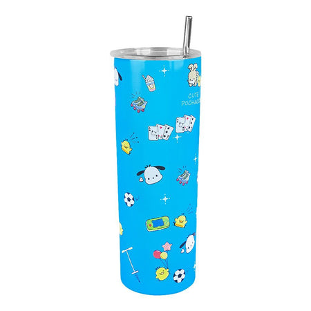 AJF Hello Kitty Anime Stainless Steel Tumbler With Straw, 700ml, Blue - Image 2