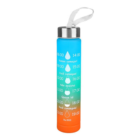 AJF Set of 3 Sports BPA-Free Water Bottles with Time Marker - 2000ml, 800ml & 280ml, Sea Blue - Image 5