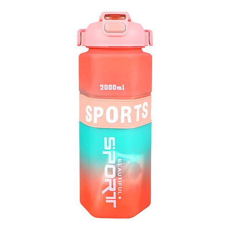 AJF Set of 3 Sports BPA-Free Water Bottles with Time Marker - 2000ml, 800ml & 280ml, Pink - Image 3