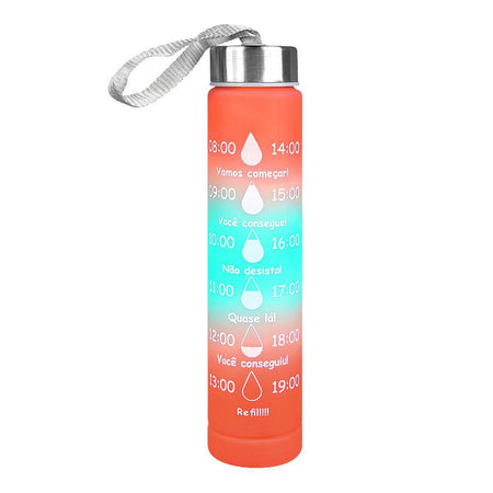 AJF Set of 3 Sports BPA-Free Water Bottles with Time Marker - 2000ml, 800ml & 280ml, Pink - Image 5
