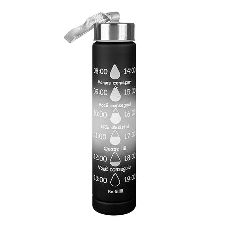 AJF Set of 3 Sports BPA-Free Water Bottles with Time Marker - 2000ml, 800ml & 280ml, Black - Image 5