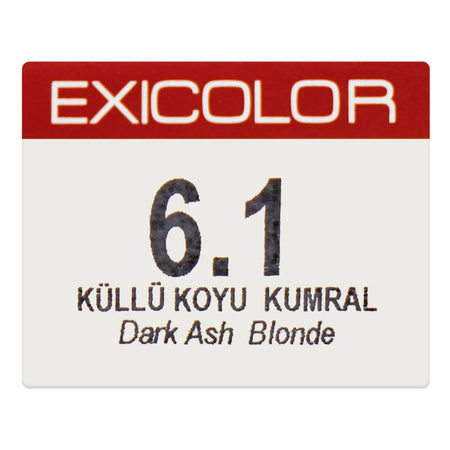 Okay Professionnel Exicolor Permanent Hair Color, Hair Dye Cream, 60ml, 6.1 Dark Ash Blonde - Image 6