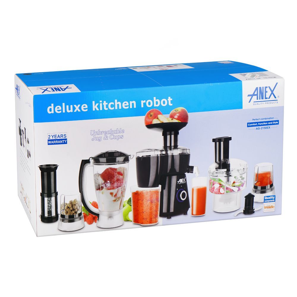 Anex Deluxe Kitchen Robot, 450W, Black, AG-2150 EX - Image 2