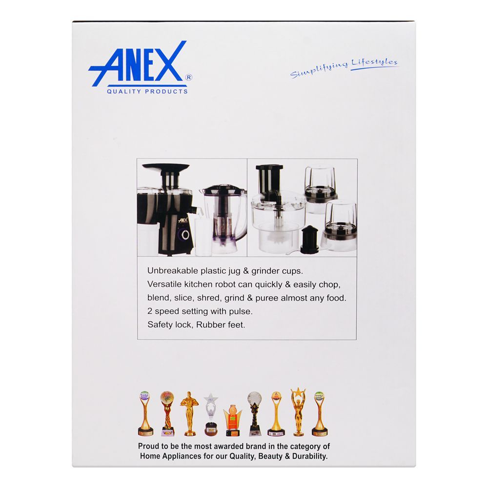 Anex Deluxe Kitchen Robot, 450W, Black, AG-2150 EX - Image 4