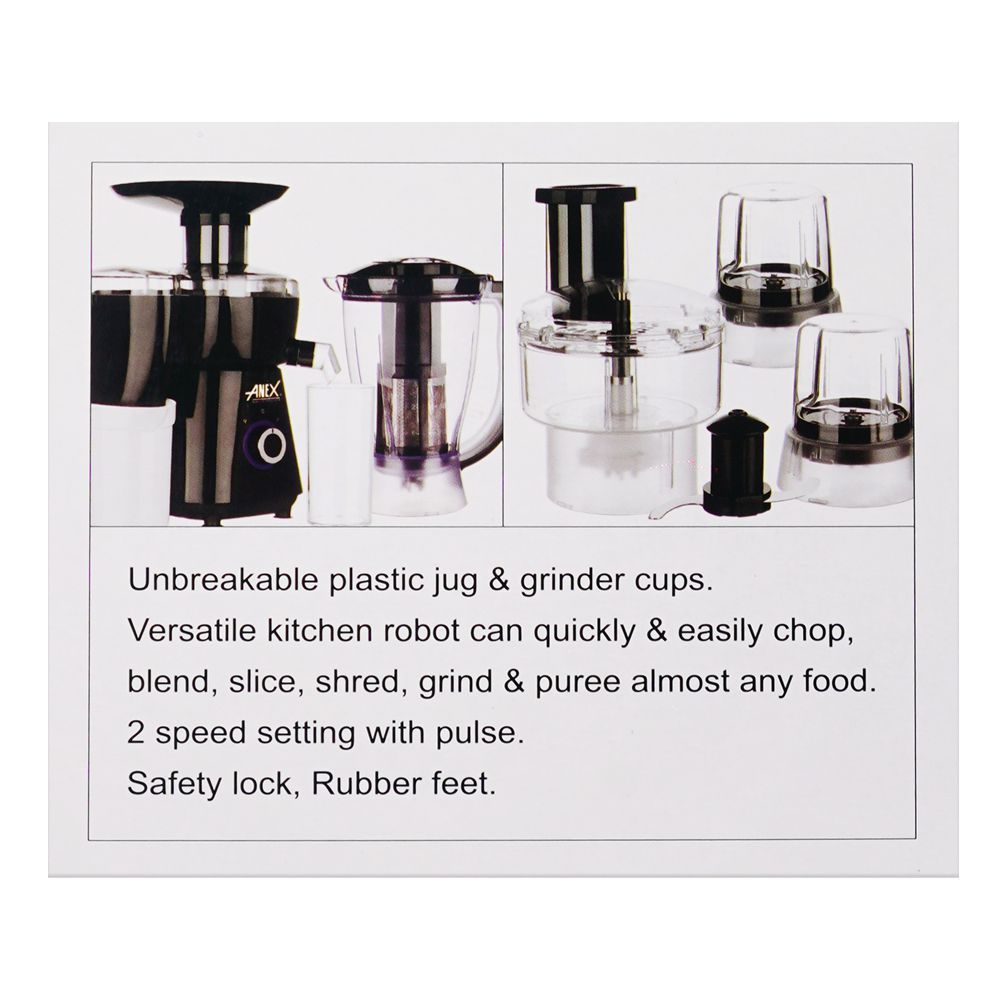 Anex Deluxe Kitchen Robot, 450W, Black, AG-2150 EX - Image 5