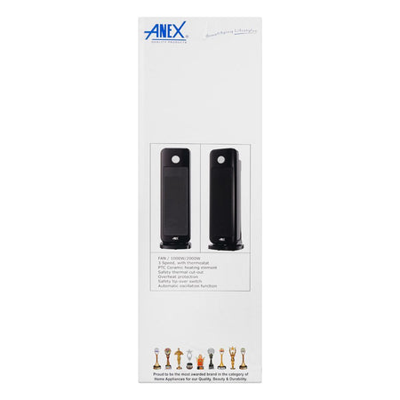 Anex Deluxe Fan Heater, 2000W, Black, AG-5014 - Image 4