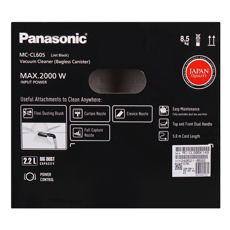 Panasonic Bagless Canister Vacuum Cleaner, 2000W, Jet Black, MC-CL605 - Image 6