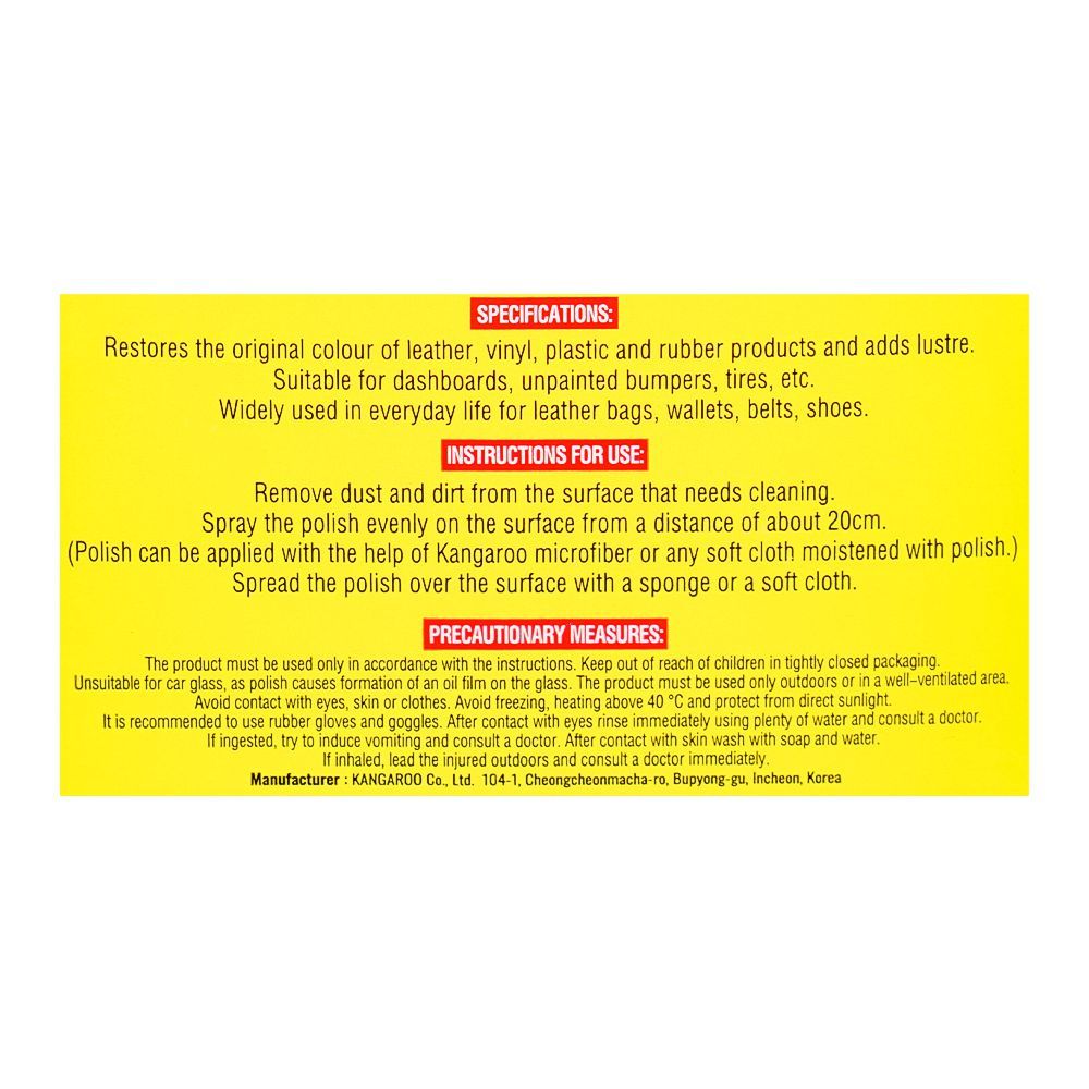 Kangaroo Cosmic Leather & Tire Wax, 500ml - Image 3