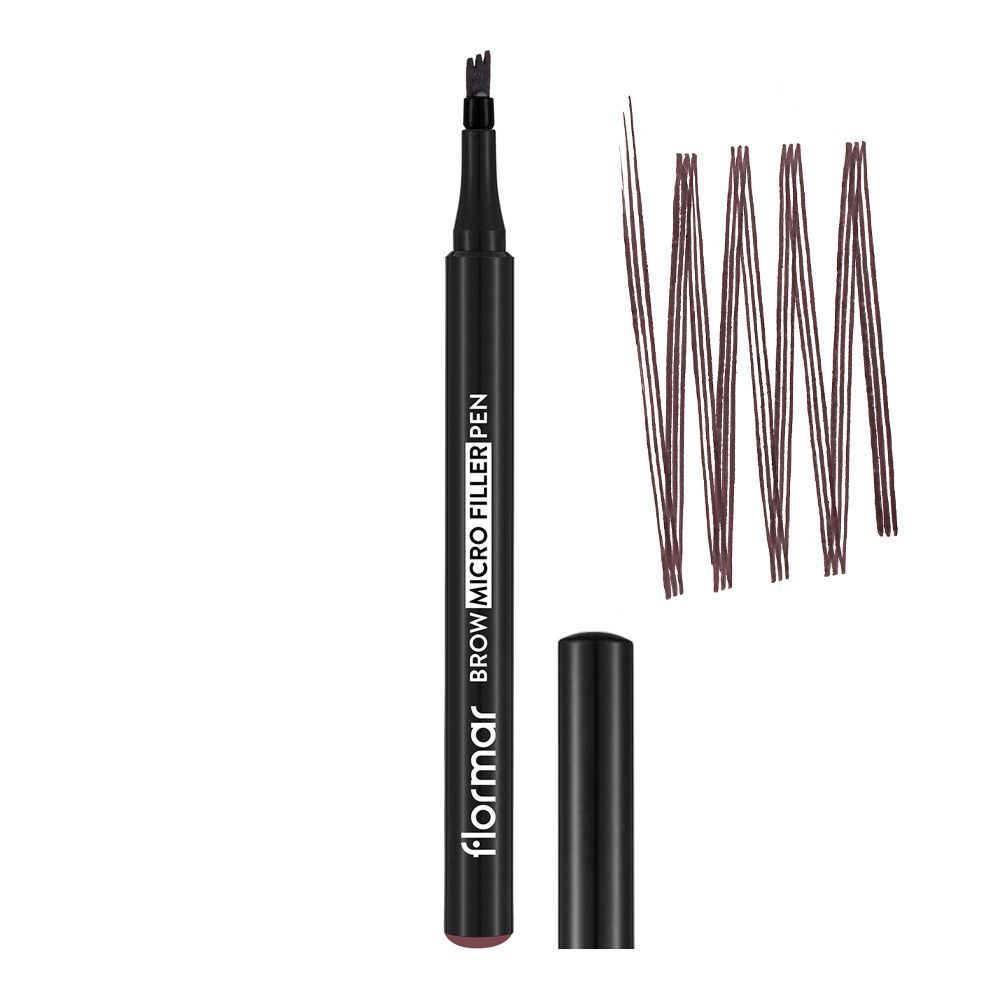 Flormar Micro Filler Liquid Eyebrow Pen, 1.1ml, 003 Brown - Main Image