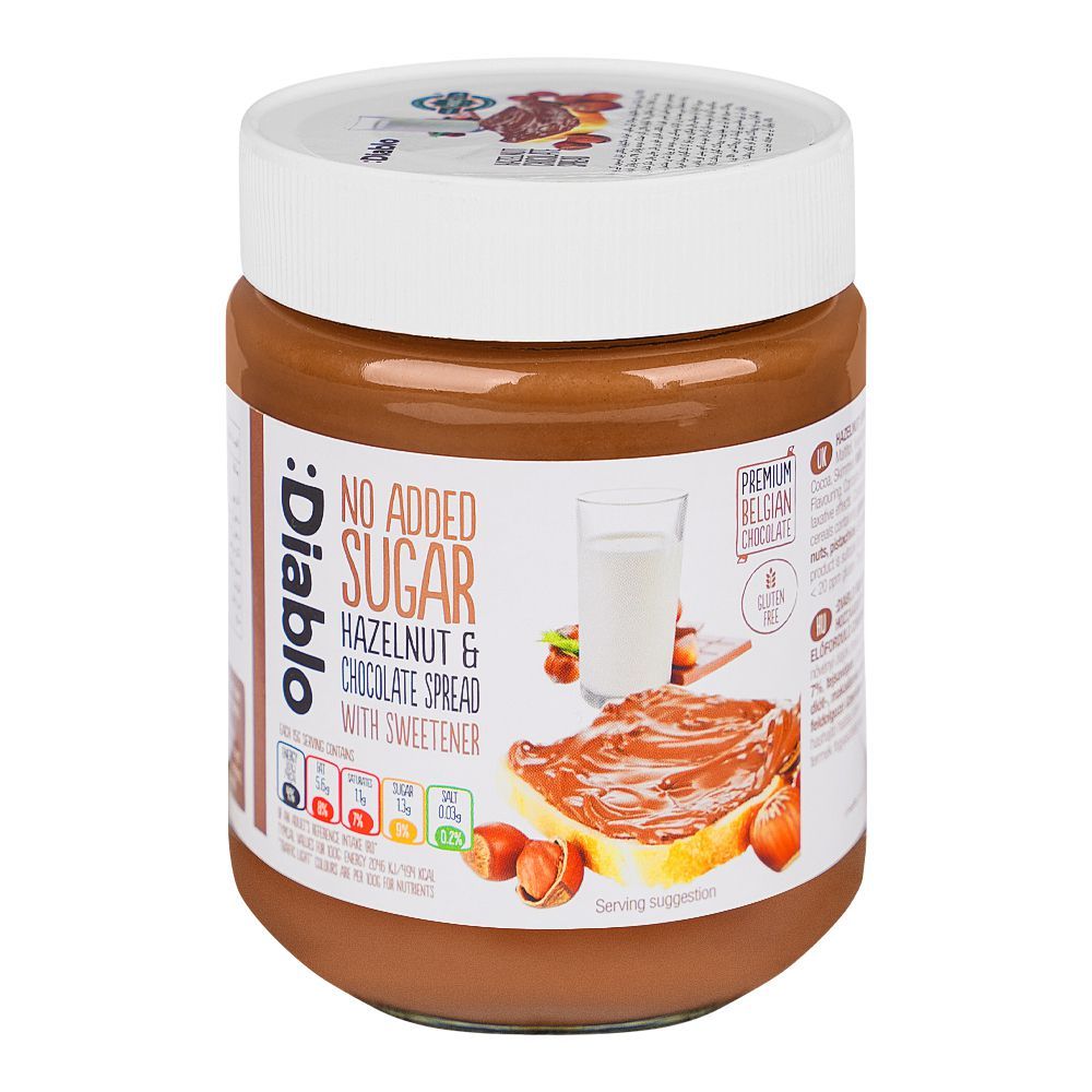 Diablo No Added Sugar Hazelnut Chocolate Spread, 350g - Main Image