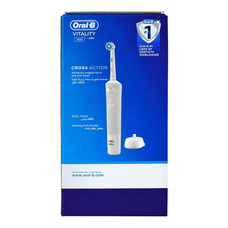 Oral-B Vitality 100 Cross action Rechargeable Electric Toothbrush, White, D100.413.1 - Image 2