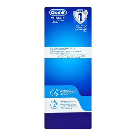 Oral-B Vitality 100 Cross action Rechargeable Electric Toothbrush, White, D100.413.1 - Image 3