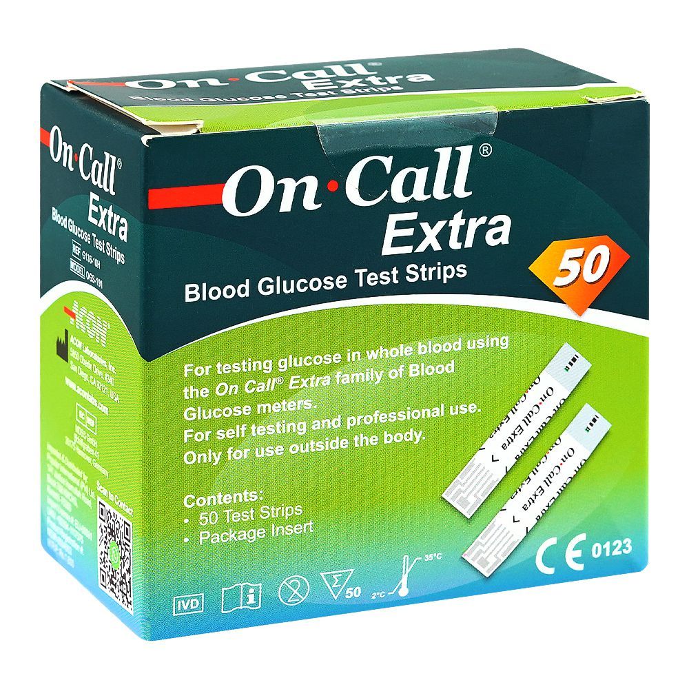 On Call Extra Blood Glucose Test Strip, 50-Pack - Main Image