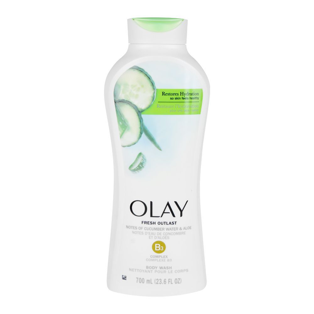 Olay Fresh Outlast Vitamin B3, Cucumber Water & Aloe Vera Complex Body Wash, 700ml - Main Image