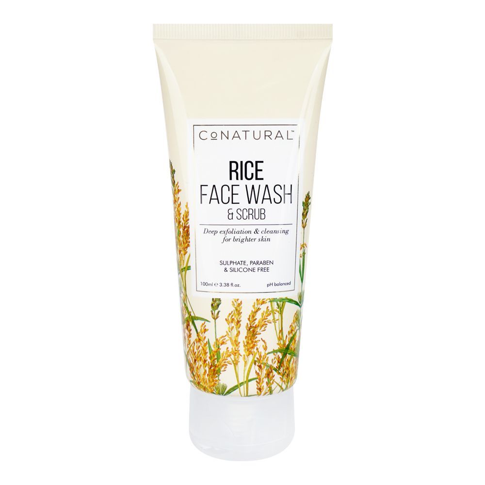 CoNatural 2in1 Rice Face Wash & Facial Scrub, Silicon, Sulphate & Paraben Free, 100ml - Main Image