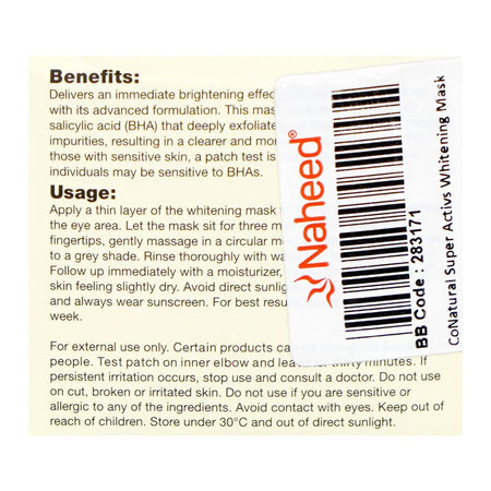 CoNatural Super Activs Whitening Face Mask, Sulphate & Paraben Free, 50g - Image 2