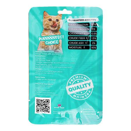Maw & Paw Fluffy Treats For Cats, Salmon Flavor, Grain Free, 15g x 5 Strips - Image 2