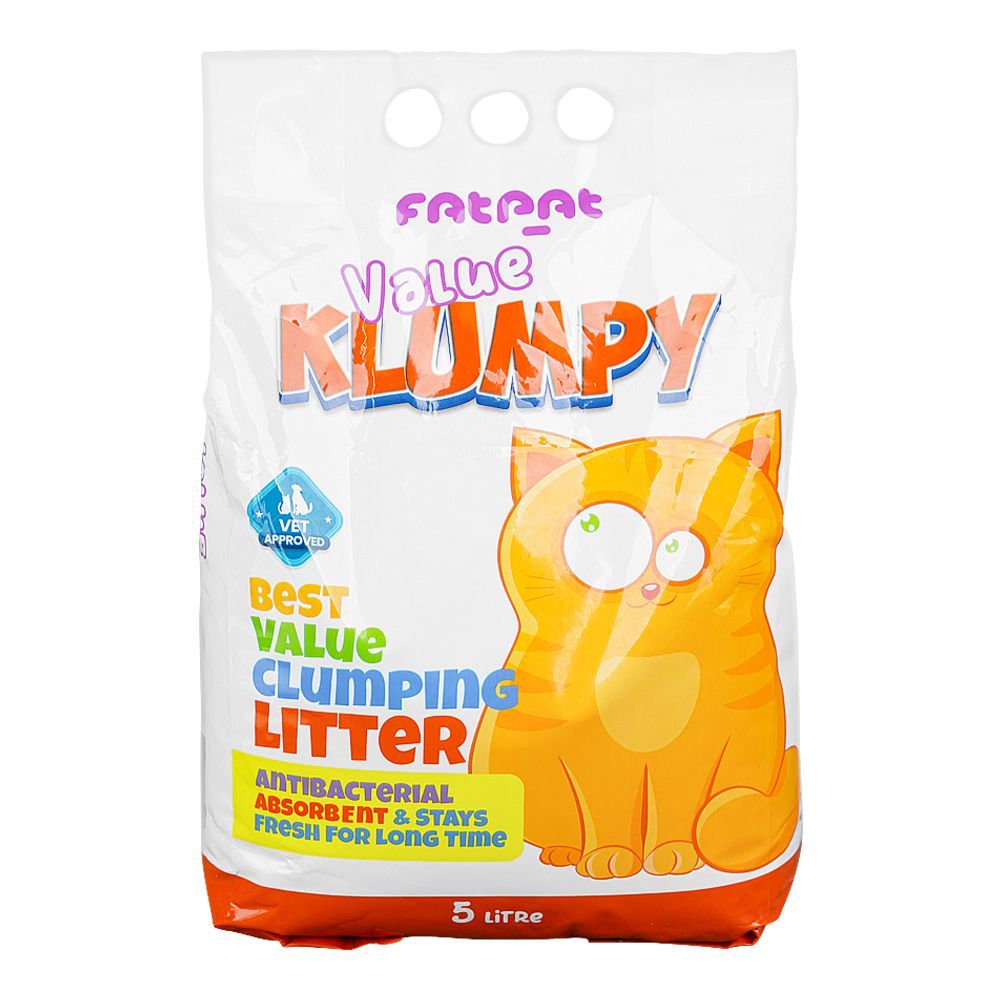 Fat Pat Value Klumpy Cat Litter, Anti-Bacterial, Vet-Approved, 5 Liter Bag - Main Image