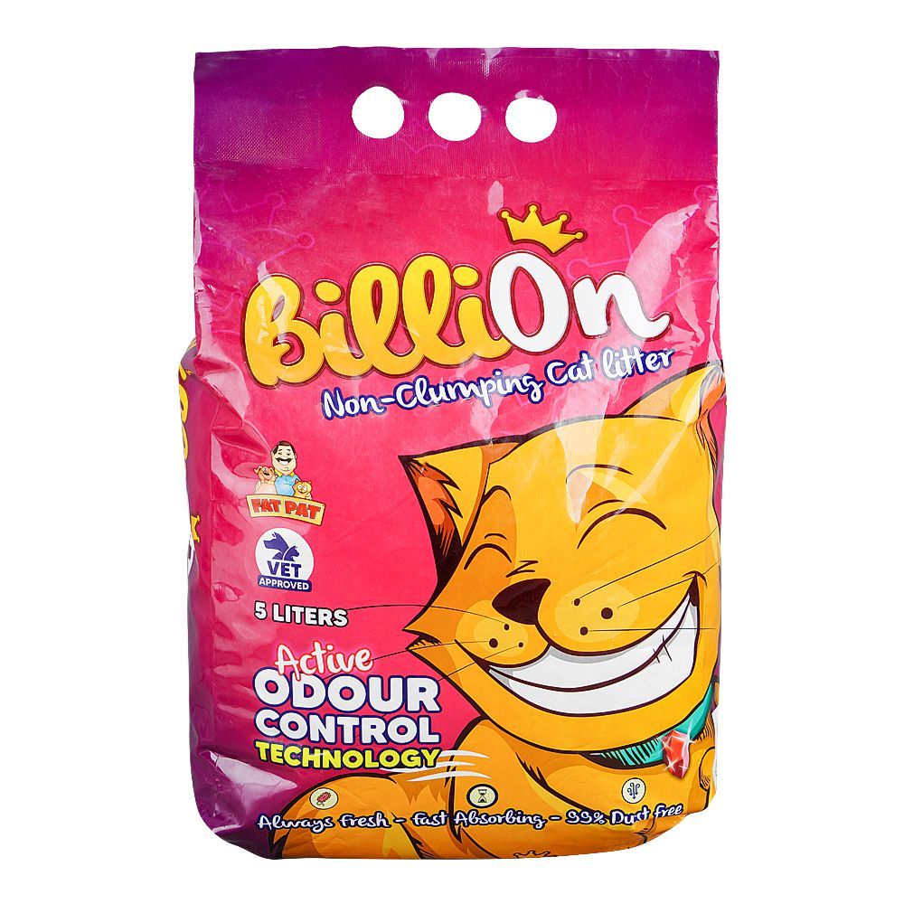 Fat Pat Billion Non-Clumping Cat Litter, Vet-Approved, Odor Control, 5 Liter Bag - Main Image