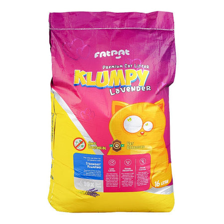 Fat Pat Klumpy Cat Litter, Lavender Scented, Anti-Bacterial, Vet-Approved, 16 Liter Bag - Main Image
