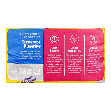 Fat Pat Klumpy Cat Litter, Lavender Scented, Anti-Bacterial, Vet-Approved, 16 Liter Bag - Image 3