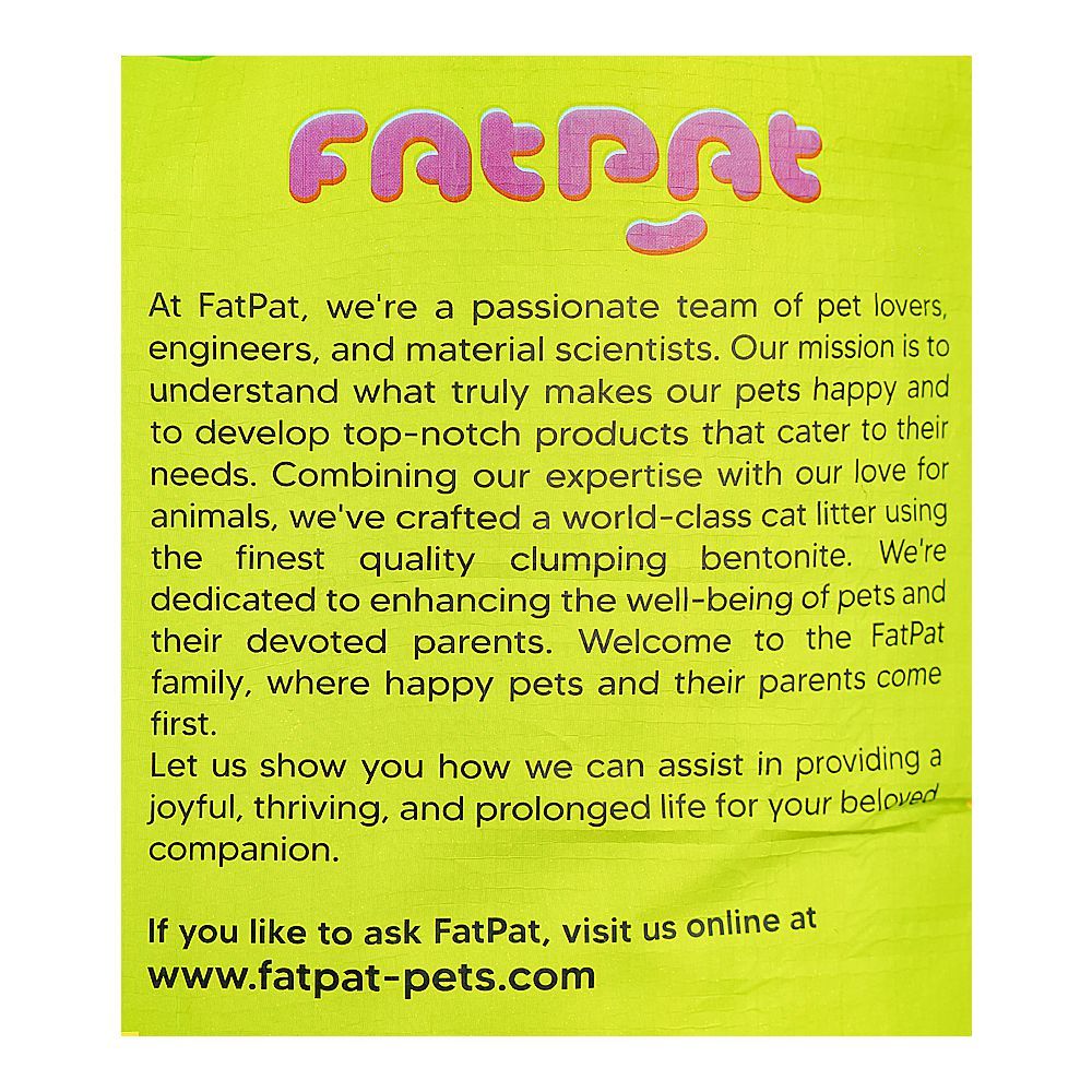 Fat Pat Klumpy Cat Litter, Green Apple Scented, Anti-Bacterial, Vet-Approved, 16 Liter Bag - Image 4