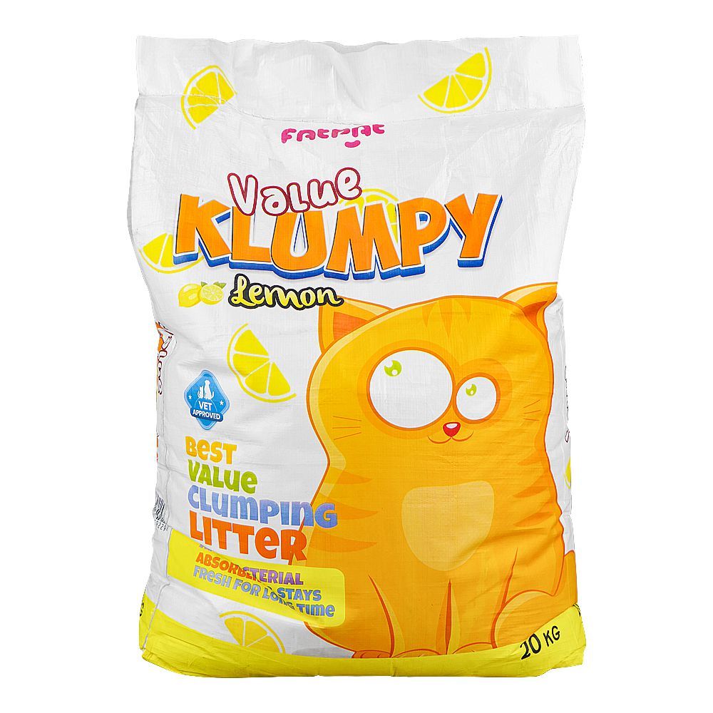 Fat Pat Value Klumpy Cat Litter, Lemon Scented, Anti-Bacterial, Vet-Approved, 20kg bag - Main Image