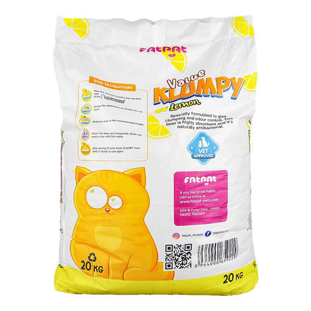 Fat Pat Value Klumpy Cat Litter, Lemon Scented, Anti-Bacterial, Vet-Approved, 20kg bag - Image 2