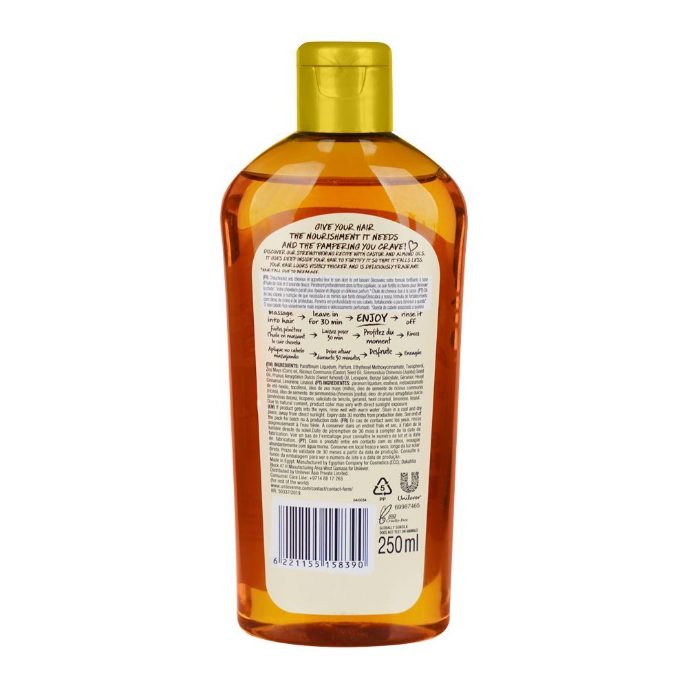 Sunsilk Natural Recharge Goodbye Hair Fall Castor & Almond Hair Oil, 250ml - Image 2