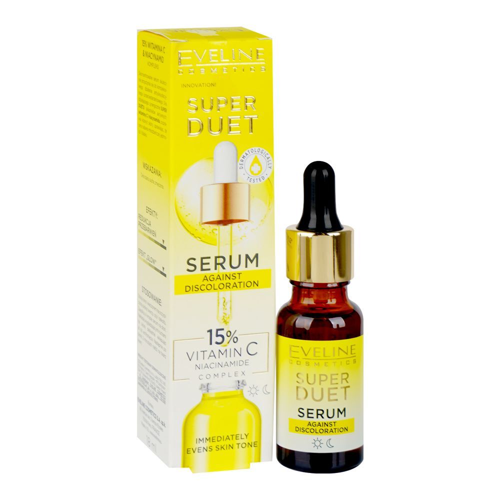 Eveline Super Duet 15% Vitamin C & Niacinamide Complex Serum Against Discoloration, 18ml - Main Image