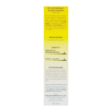 Eveline Super Duet 15% Vitamin C & Niacinamide Complex Serum Against Discoloration, 18ml - Image 2