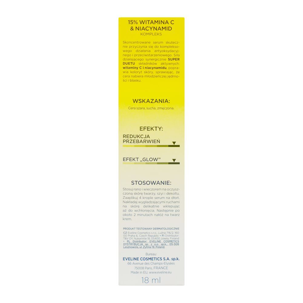 Eveline Super Duet 15% Vitamin C & Niacinamide Complex Serum Against Discoloration, 18ml - Image 2