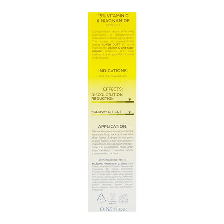 Eveline Super Duet 15% Vitamin C & Niacinamide Complex Serum Against Discoloration, 18ml - Image 3