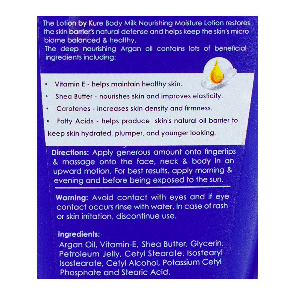 English The Lotion By Kure Argan Oil Body Milk Nourishing Body Lotion, 200ml - Image 3