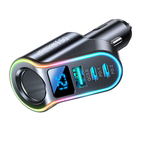 Joyroom 150W 4-in1 Car Adapter/Charger, Black, JR-CL21 - Image 2
