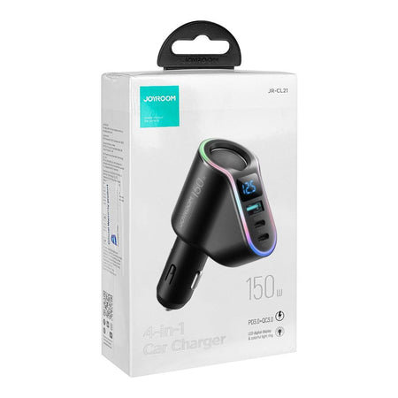 Joyroom 150W 4-in1 Car Adapter/Charger, Black, JR-CL21 - Image 3