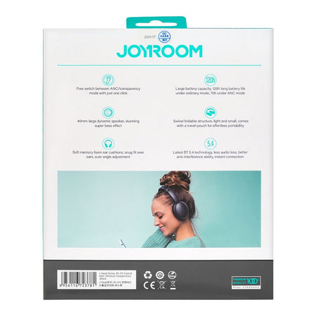 Joyroom Hybrid ANC Bluetooth Wireless Headphone, Black, JR-JH1 - Image 3