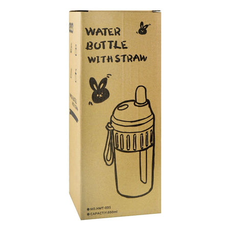 Homeatic Plastic Water Bottle with Straw, 850ml, Pink, HMT-031 - Image 4