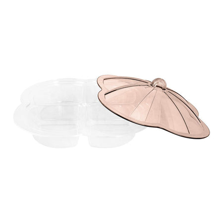 Appollo Pearl 4 Compartments Dry Fruit Tray With Lid, Amber - Image 2