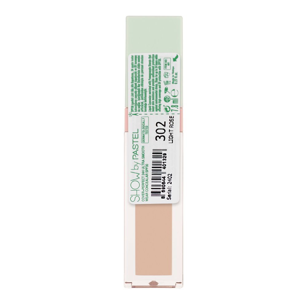Pastel Cover + Perfect Concealer with SPF30, 24 Hours Ultra Smooth Wear, 7.8ml, 302 Light Rose - Image 2