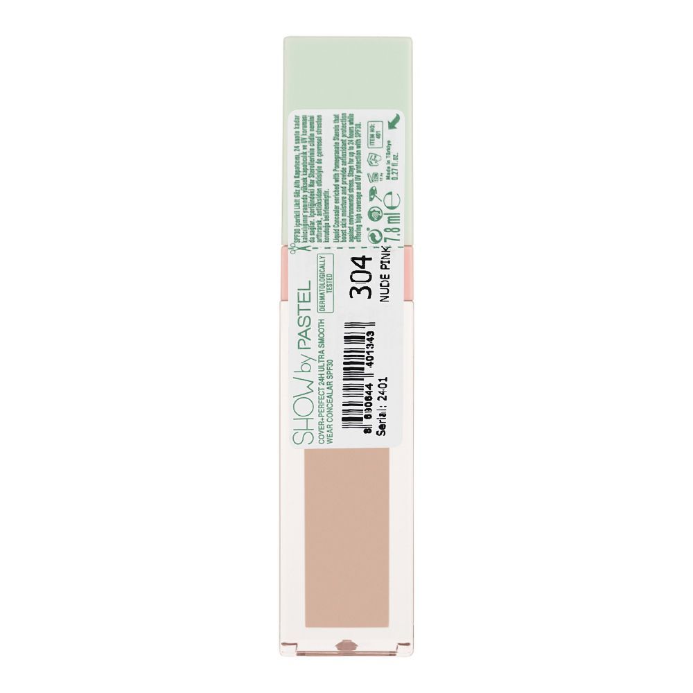 Pastel Cover + Perfect Concealer with SPF30, 24 Hours Ultra Smooth Wear, 7.8ml, 304 Nude Pink - Image 2