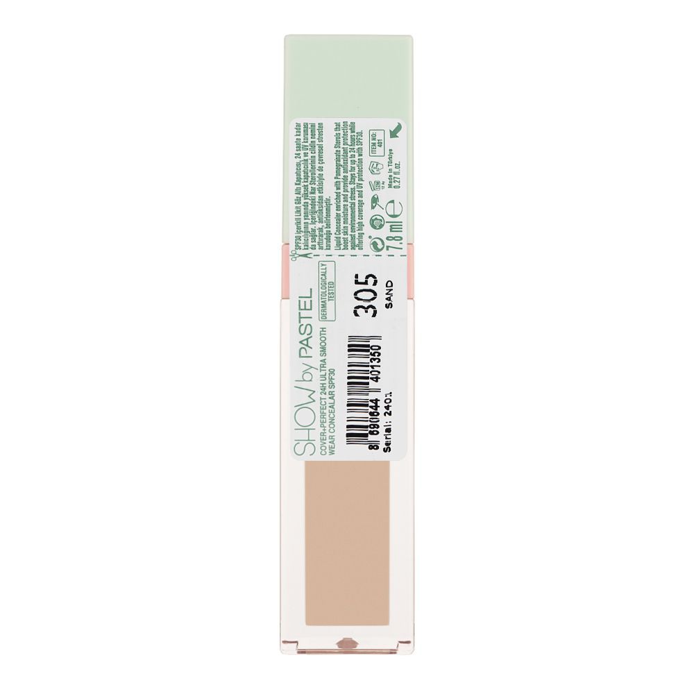 Pastel Cover + Perfect Concealer with SPF30, 24 Hours Ultra Smooth Wear, 7.8ml, 305 Sand - Image 2