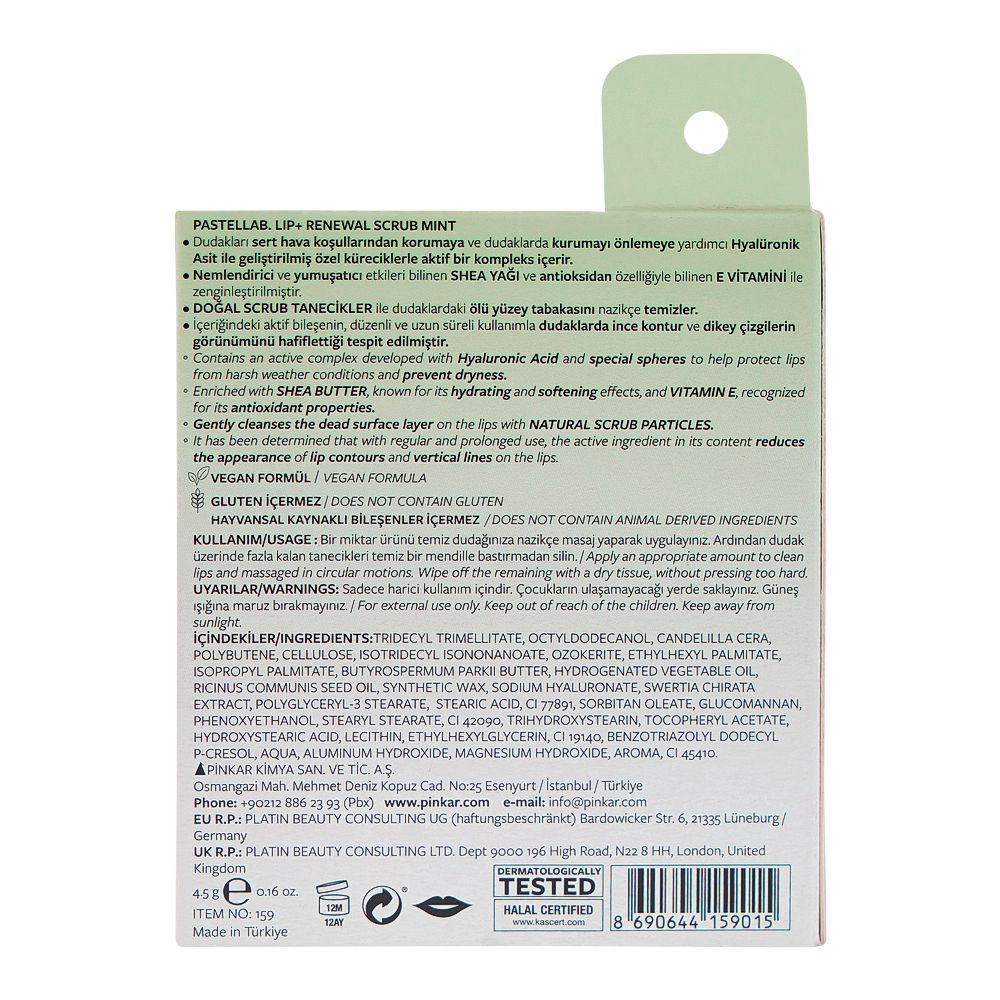 Pastel Lab Lip Renewal Fresh Mint Scrub, 4.5g - Image 2