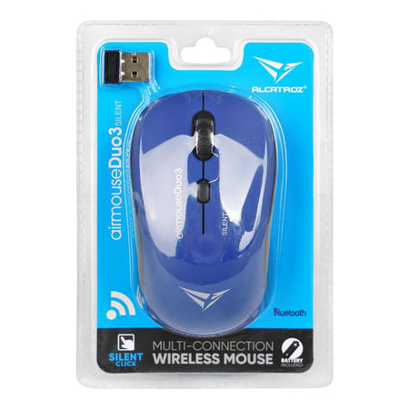 Alcatroz Airmouse Duo3 Silent Multi-Connection Wireless Mouse, Blue & Black - Image 3