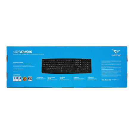 Alcatroz Silent USB Wired Keyboard, Black, KB1500 - Image 3