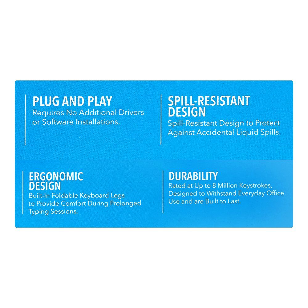 Alcatroz Silent USB Wired Keyboard, Black, KB1500 - Image 4