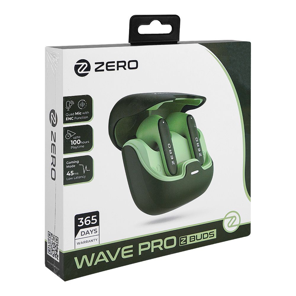 Zero Wave Pro Wireless Earbuds, Quad Mic ENC, IPX4 Water Resistant, Forest Green - Image 2