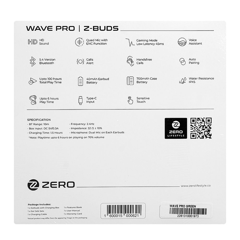 Zero Wave Pro Wireless Earbuds, Quad Mic ENC, IPX4 Water Resistant, Forest Green - Image 5