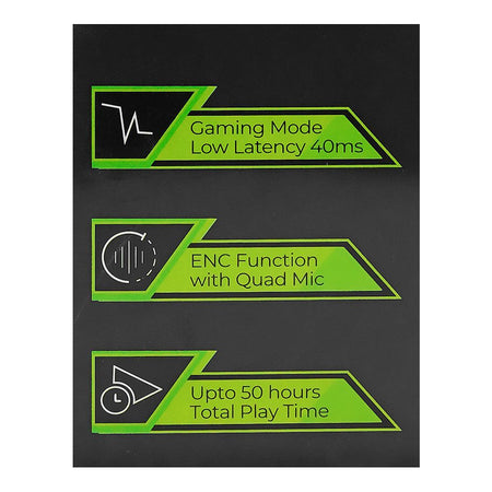 Zero Arcade 800 Wireless Earbuds, 40ms Hyper Low Latency, RGB Interface, Black - Image 3